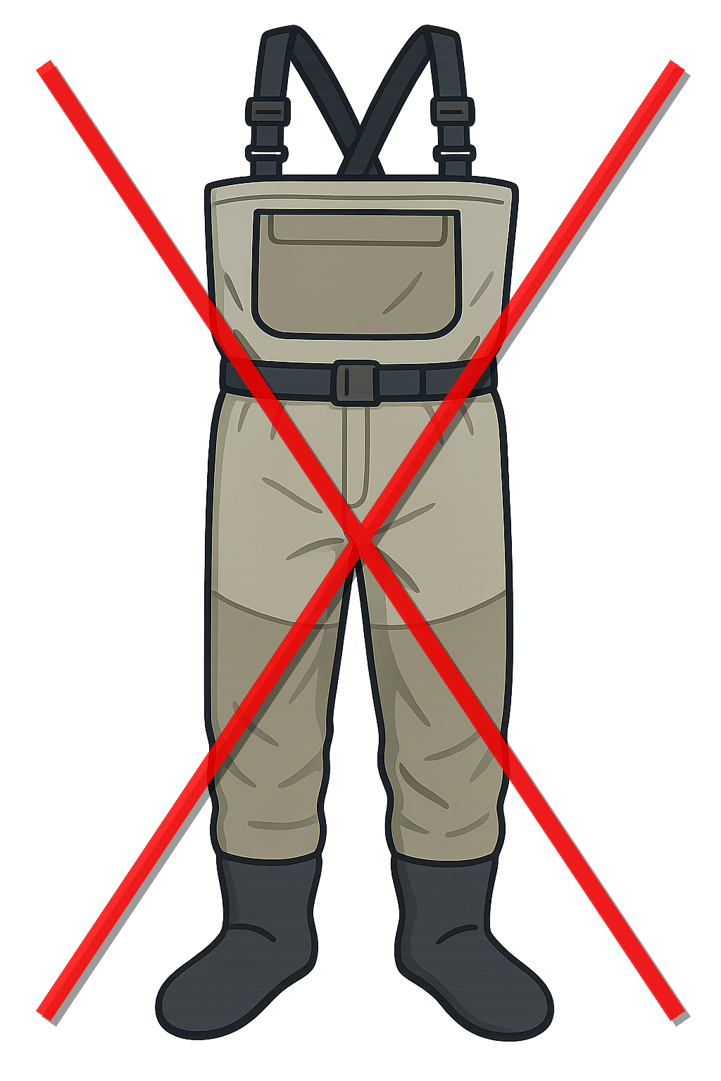 Wader tachado con X roja (no incluido)